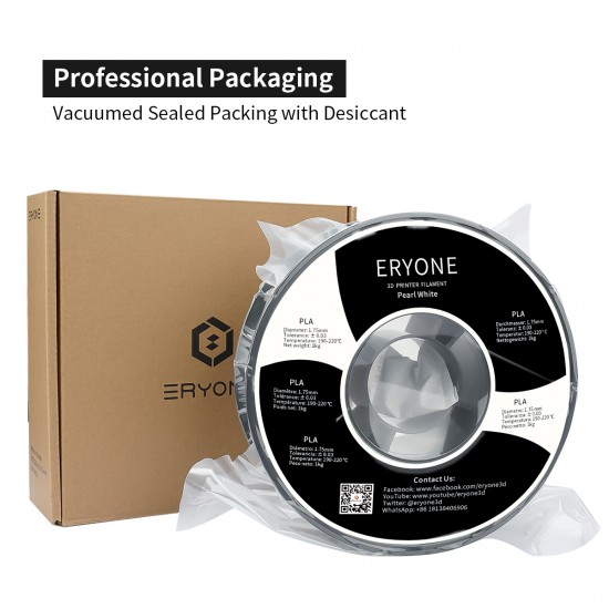 Eryone Standard PLA Pearl White / Parelwit Filament Eryone Standard PLA Pearl White / Parelwit Filament