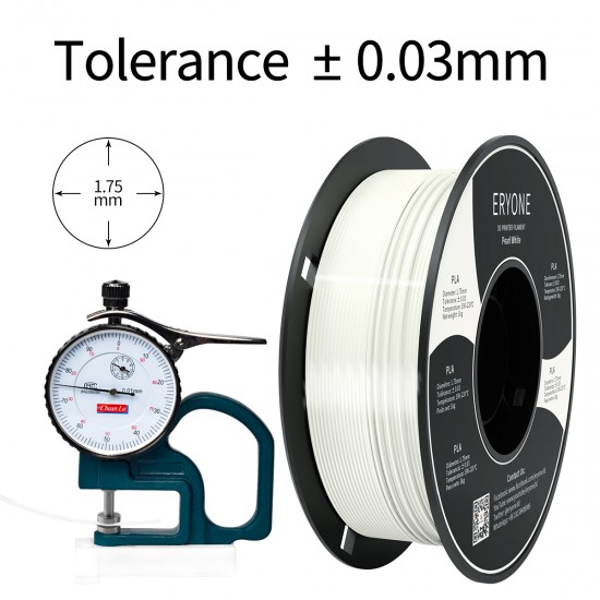 Eryone Standard PLA Pearl White / Parelwit Filament Eryone Standard PLA Pearl White / Parelwit Filament