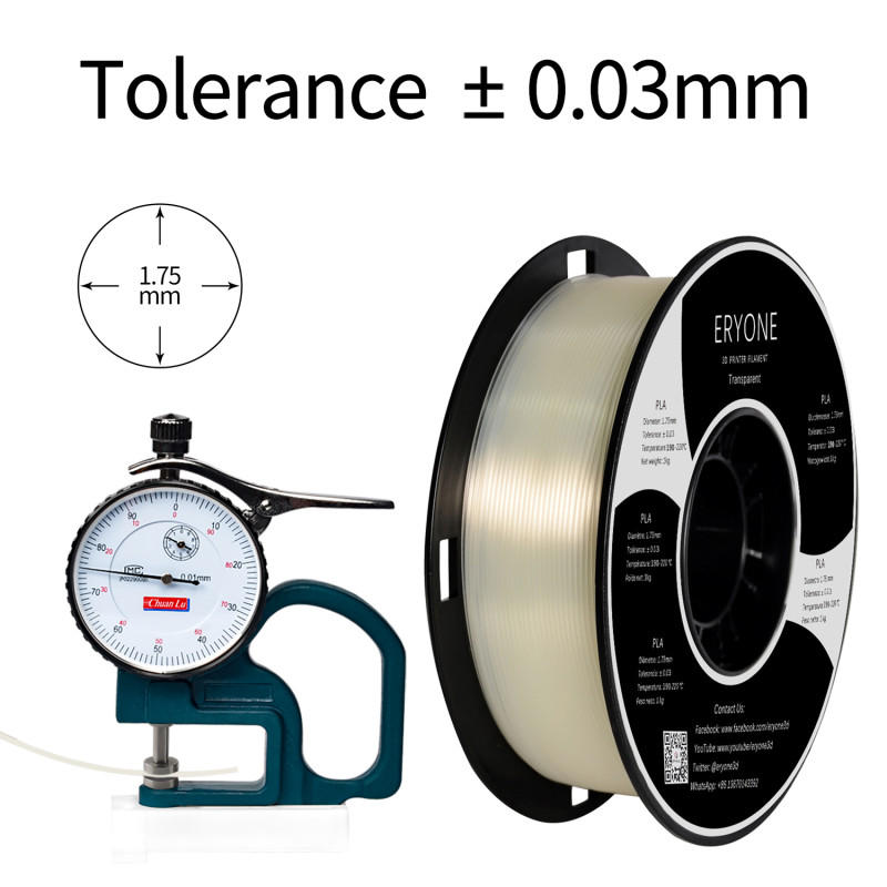 Eryone Standard PLA Transparent / Transparant Filament