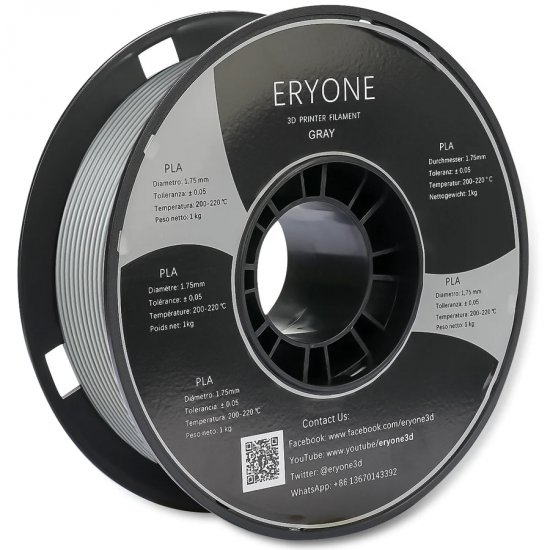 Eryone Standard PLA Grey / Grijs Filament Eryone Standard PLA Grey / Grijs Filament