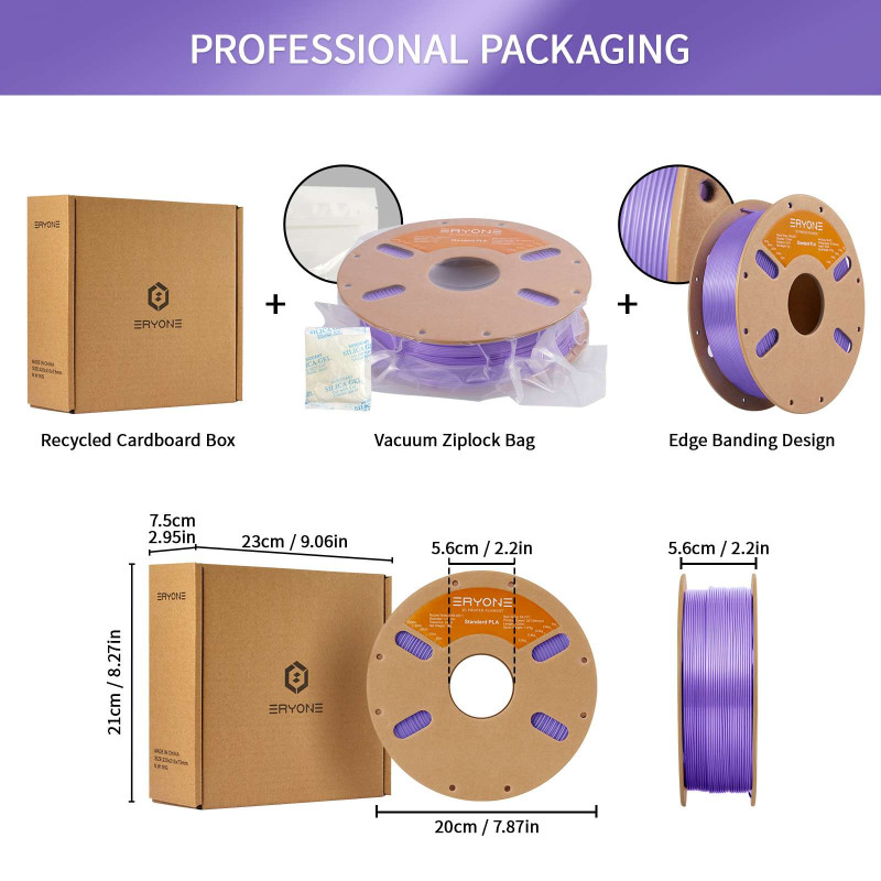 Eryone Standard PLA Lavender Purple Filament Eryone Standard PLA Lavender Purple Filament