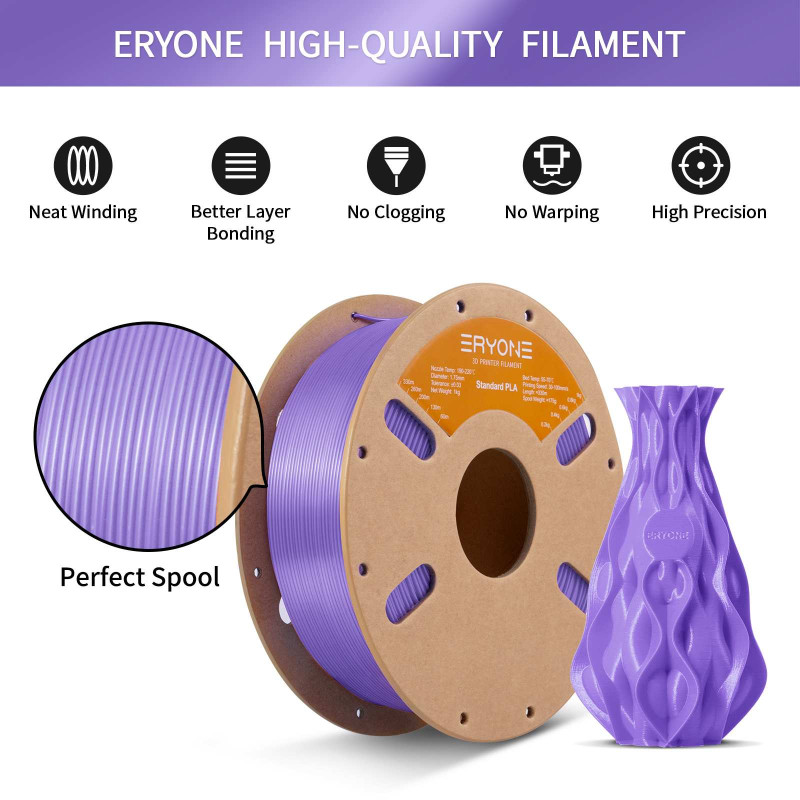 Eryone Standard PLA Lavender Purple Filament Eryone Standard PLA Lavender Purple Filament
