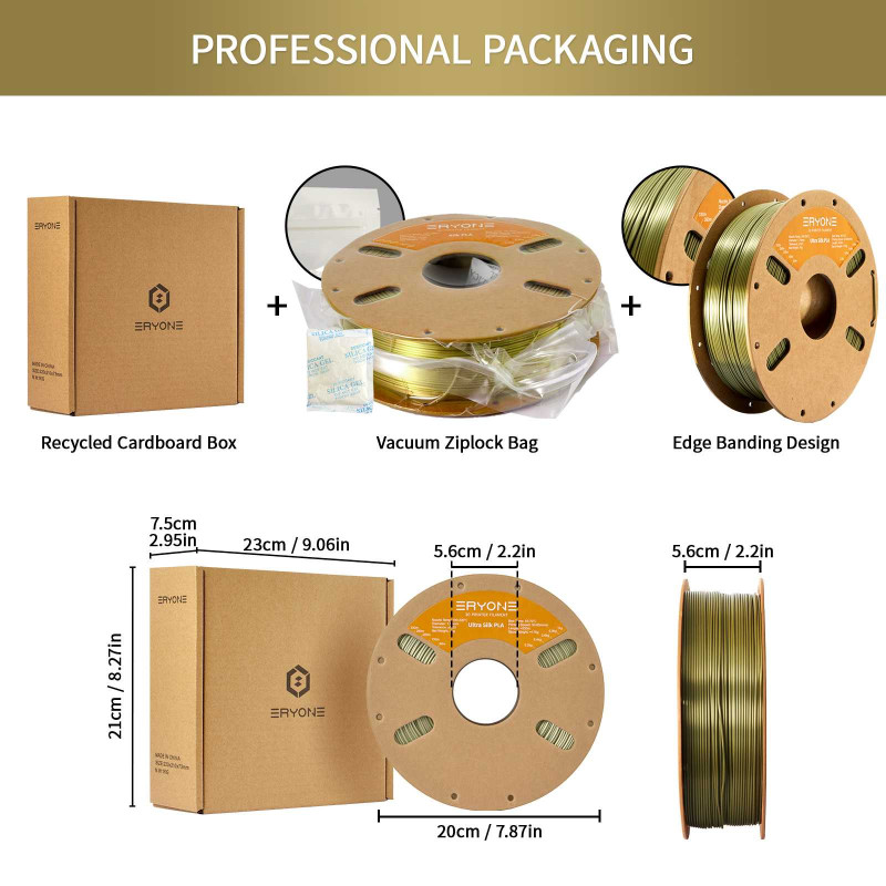 Eryone Ultra Silk PLA Bronze / Brons Filament Eryone Ultra Silk PLA Bronze / Brons Filament