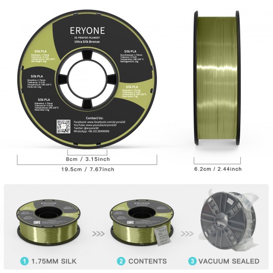 Eryone Ultra Silk PLA  Bronze / Brons Filament
