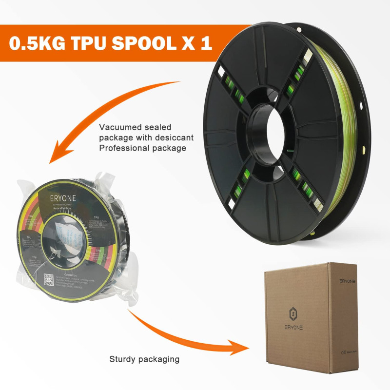 Eryone TPU Aurora Rainbow / Aurora Regenboog Filament