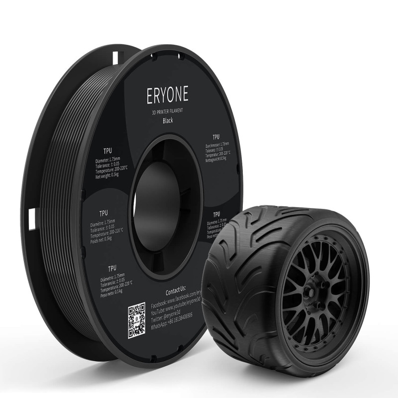 Eryone TPU Black / Zwart Filament Eryone TPU Black / Zwart Filament