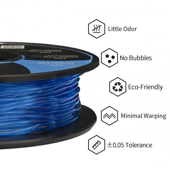 Eryone TPU transparent Blue / Transparant Blauw Filament