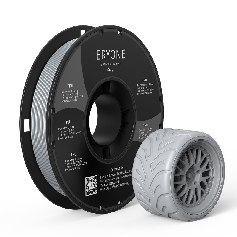 Eryone TPU Grey / Grijs Filament Eryone TPU Grey / Grijs Filament