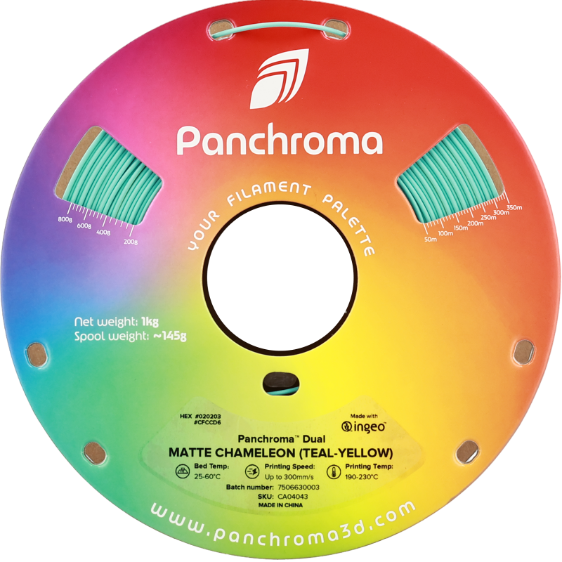 Polymaker Panchroma™ PLA Dual Matte Chameleon (Teal-Yellow) Polymaker Panchroma™ PLA Dual Matte Chameleon (Teal-Yellow)