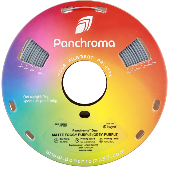 Polymaker Panchroma™ PLA Dual Matte Foggy Purple (Grey-Purple) Polymaker Panchroma™ PLA Dual Matte Foggy Purple (Grey-Purple)