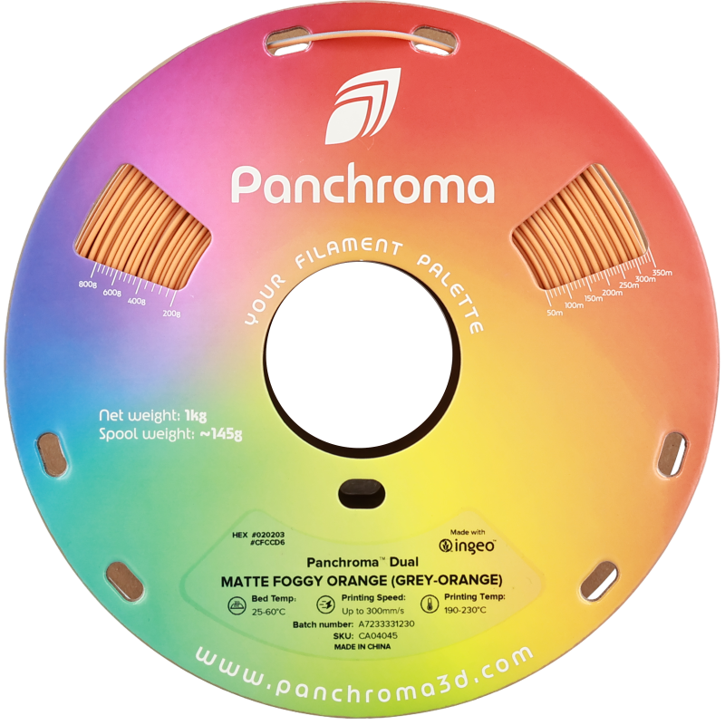 Polymaker Panchroma™ PLA Dual Matte Foggy Orange (Grey-Orange) Polymaker Panchroma™ PLA Dual Matte Foggy Orange (Grey-Orange)