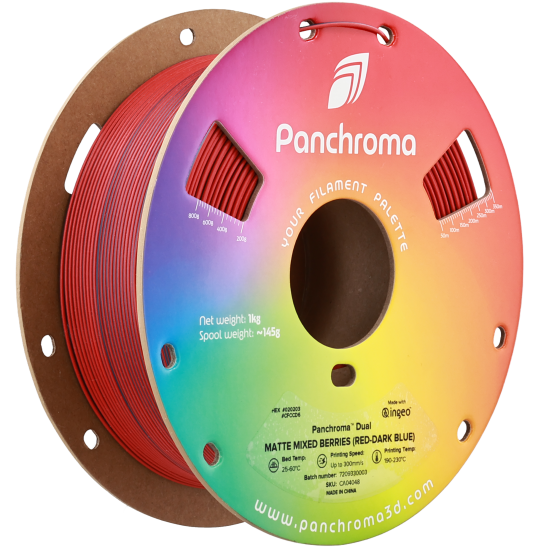 Polymaker Panchroma™ PLA Dual Matte Mixed Berries (Red-Dark Blue) Filament