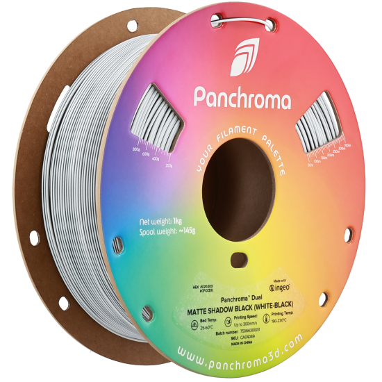 Polymaker Panchroma™ PLA Dual Matte Shadow Black (White-Black) Polymaker Panchroma™ PLA Dual Matte Shadow Black (White-Black)