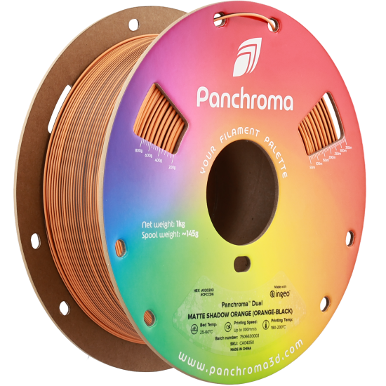 Polymaker Panchroma™ PLA Dual Matte Shadow Orange (Orange-Black) 