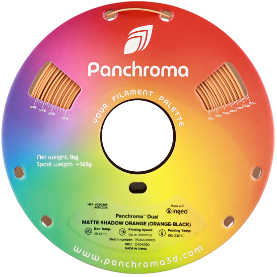 Polymaker Panchroma™ PLA Dual Matte Shadow Orange (Orange-Black) 