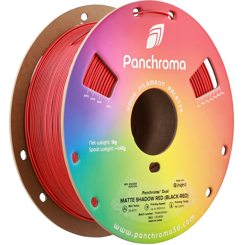 Polymaker Panchroma™ PLA Dual Matte Shadow Red (Black-Red) Filament Polymaker Panchroma™ PLA Dual Matte Shadow Red (Black-Red) Filament