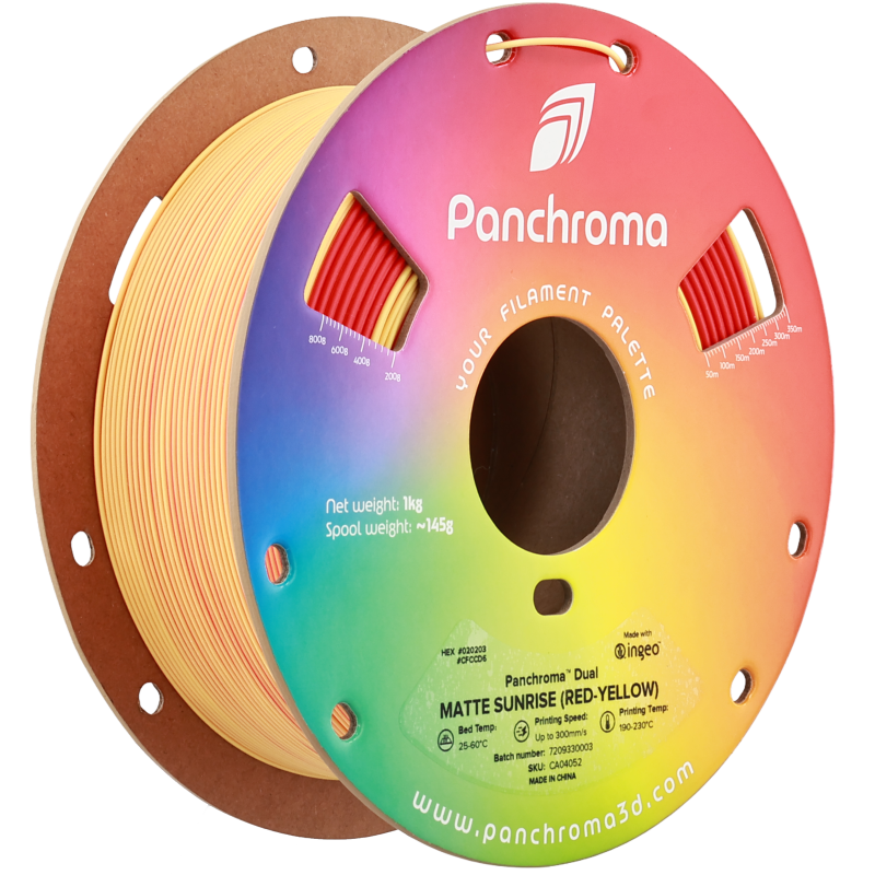 Polymaker Panchroma™ PLA Dual Matte Sunrise (Red-Yellow) Filament Polymaker Panchroma™ PLA Dual Matte Sunrise (Red-Yellow) Filament