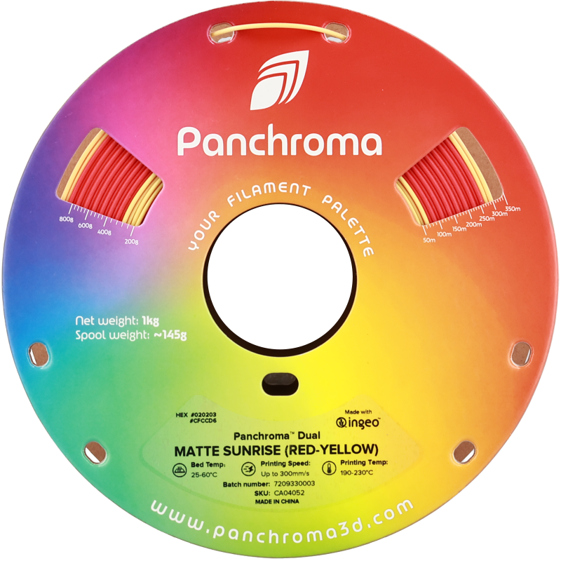 Polymaker Panchroma™ PLA Dual Matte Sunrise (Red-Yellow) Filament Polymaker Panchroma™ PLA Dual Matte Sunrise (Red-Yellow) Filament