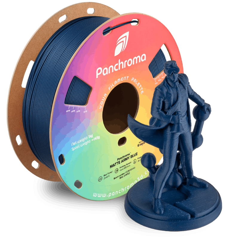 Polymaker Panchroma™ PLA Matte Army Blue Filament Polymaker Panchroma™ PLA Matte Army Blue Filament