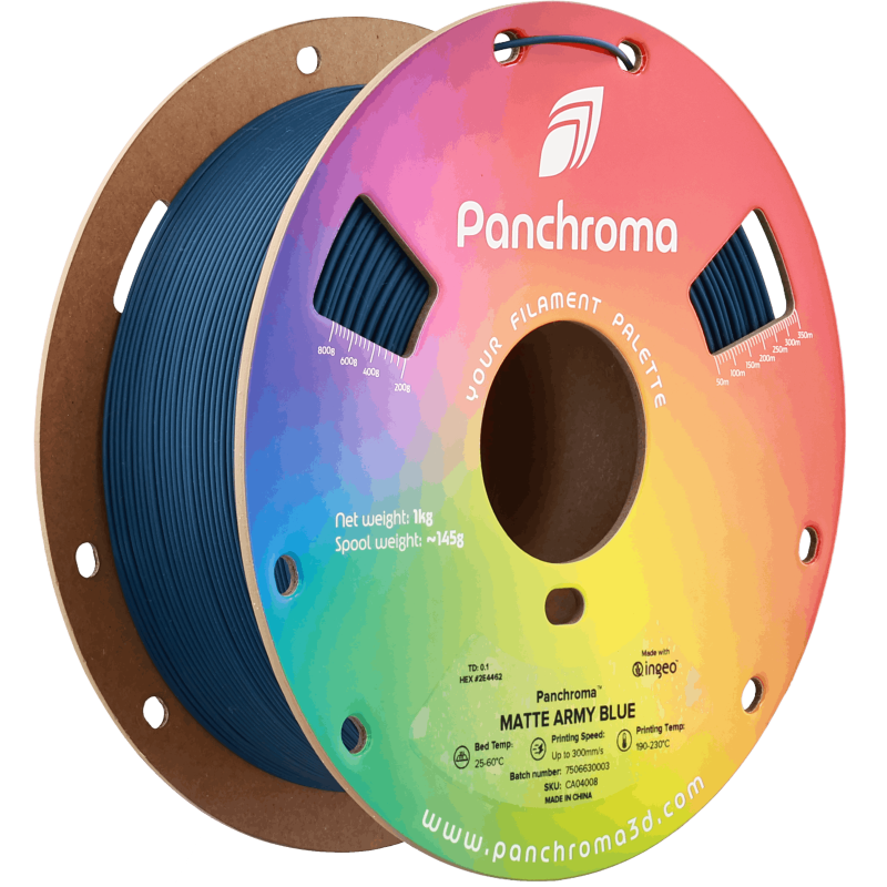 Polymaker Panchroma™ PLA Matte Army Blue Filament Polymaker Panchroma™ PLA Matte Army Blue Filament