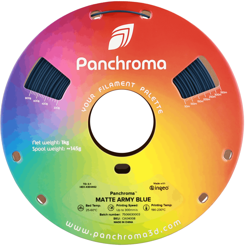 Polymaker Panchroma™ PLA Matte Army Blue Filament Polymaker Panchroma™ PLA Matte Army Blue Filament
