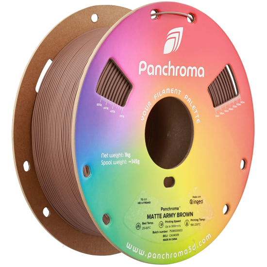 Polymaker Panchroma™ PLA Matte Army Brown Filament Polymaker Panchroma™ PLA Matte Army Brown Filament