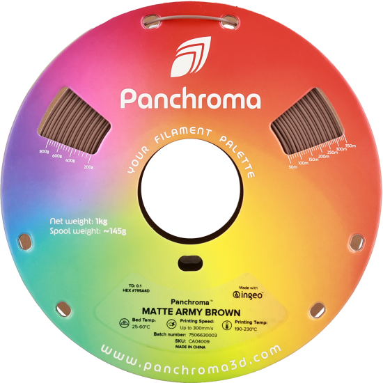 Polymaker Panchroma™ PLA Matte Army Brown Filament Polymaker Panchroma™ PLA Matte Army Brown Filament