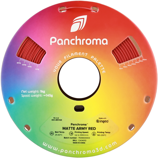 Polymaker Panchroma™ PLA Matte Army Red Filament Polymaker Panchroma™ PLA Matte Army Red Filament