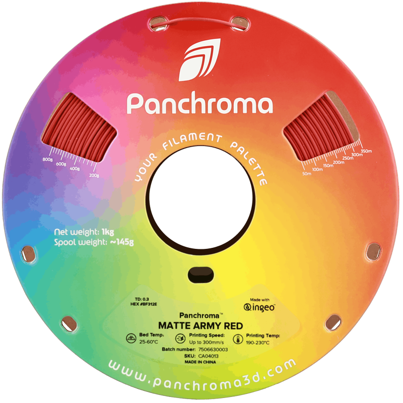 Polymaker Panchroma™ PLA Matte Army Red Filament Polymaker Panchroma™ PLA Matte Army Red Filament