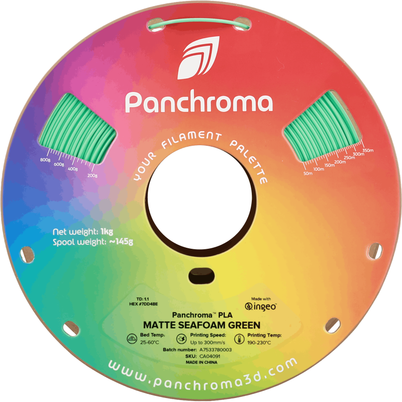 Polymaker Panchroma™ PLA Matte Seafoam Green / Zeeschuim Groen Polymaker Panchroma™ PLA Matte Seafoam Green / Zeeschuim Groen