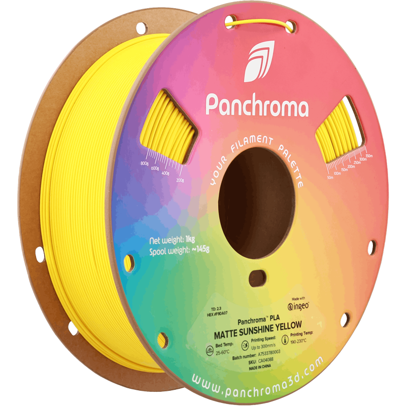 Polymaker Panchroma™ PLA Matte Sunshine Yellow Filament Polymaker Panchroma™ PLA Matte Sunshine Yellow Filament