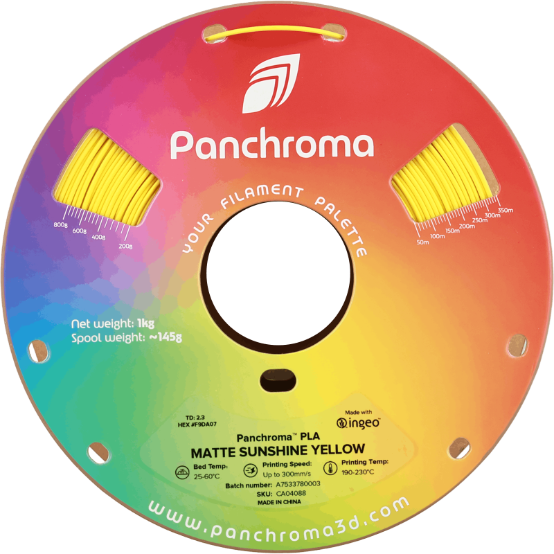 Polymaker Panchroma™ PLA Matte Sunshine Yellow Filament Polymaker Panchroma™ PLA Matte Sunshine Yellow Filament