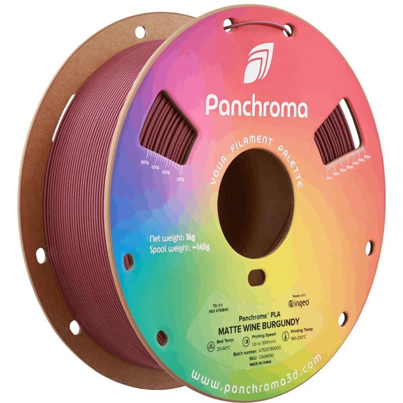 Polymaker Panchroma™ PLA Matte Wine Burgundy Filament Polymaker Panchroma™ PLA Matte Wine Burgundy Filament