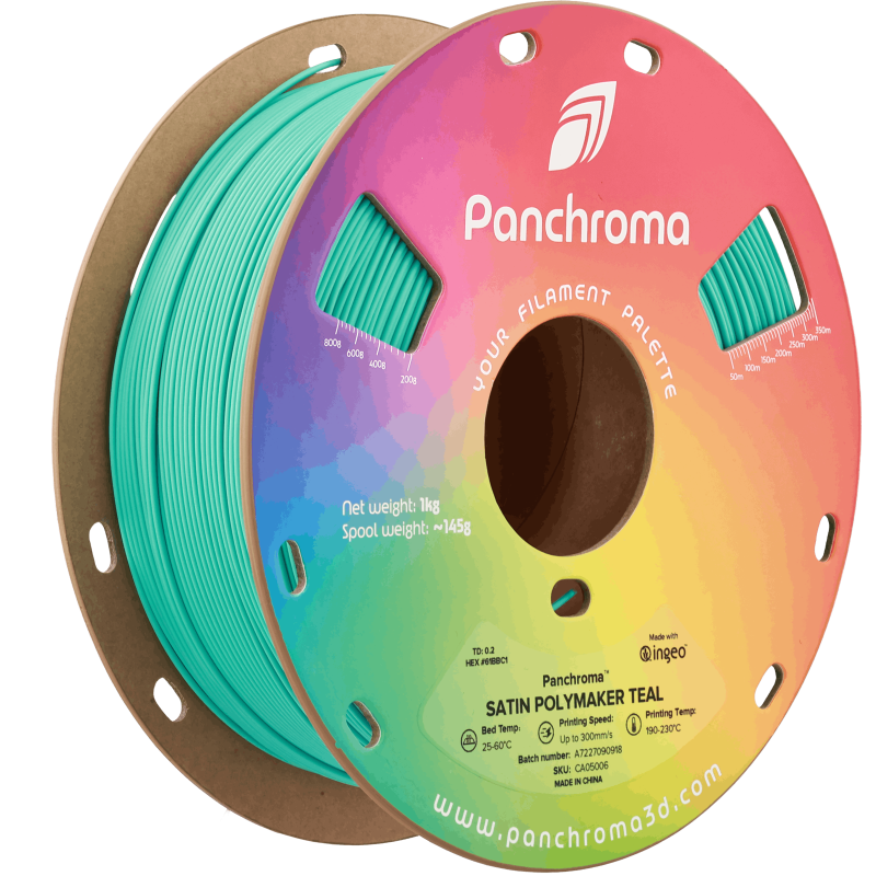 Polymaker Panchroma™ PLA Satin Polymaker Teal Filament Polymaker Panchroma™ PLA Satin Polymaker Teal Filament