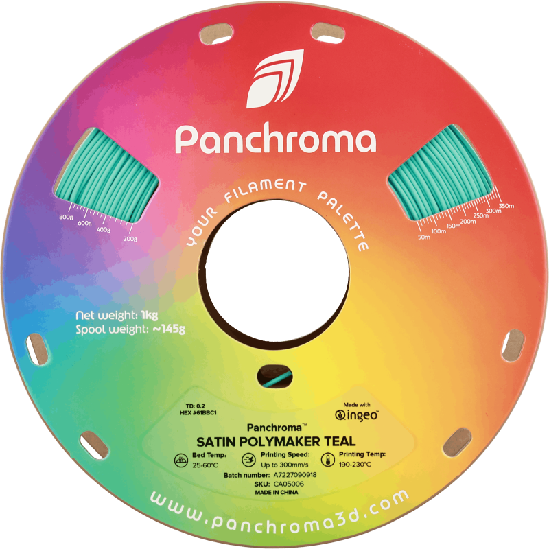 Polymaker Panchroma™ PLA Satin Polymaker Teal Filament Polymaker Panchroma™ PLA Satin Polymaker Teal Filament