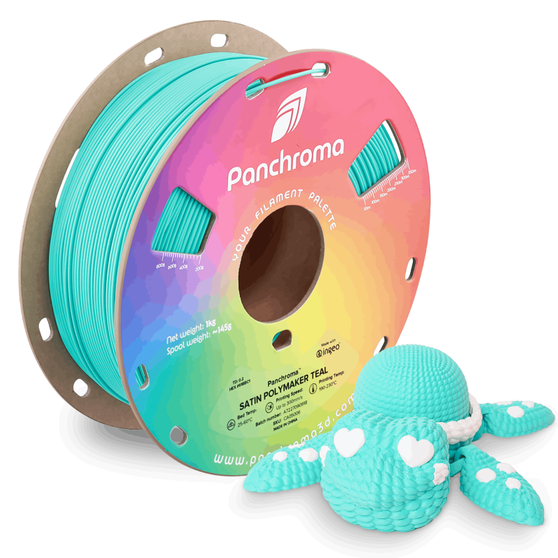 Polymaker Panchroma™ PLA Satin Polymaker Teal Filament Polymaker Panchroma™ PLA Satin Polymaker Teal Filament