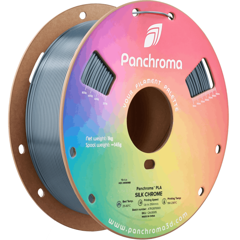Polymaker Panchroma™ PLA Silk Chrome Filament Polymaker Panchroma™ PLA Silk Chrome Filament