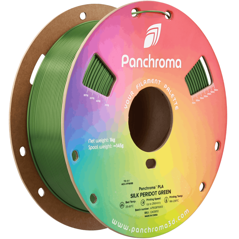Polymaker Panchroma™ PLA Silk Peridot Green Filament Polymaker Panchroma™ PLA Silk Peridot Green Filament