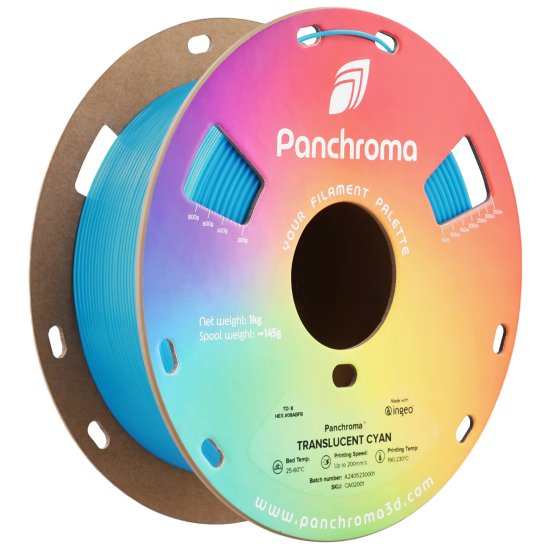 Polymaker Panchroma™ PLA Translucent Cyan Filament Polymaker Panchroma™ PLA Translucent Cyan Filament