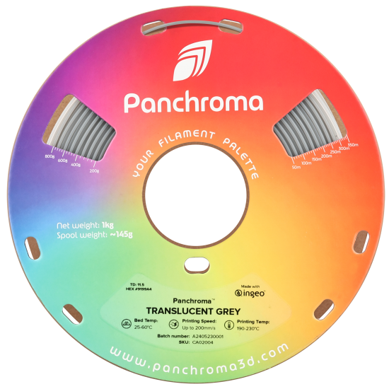 Polymaker Panchroma™ PLA Translucent Grey Filament Polymaker Panchroma™ PLA Translucent Grey Filament