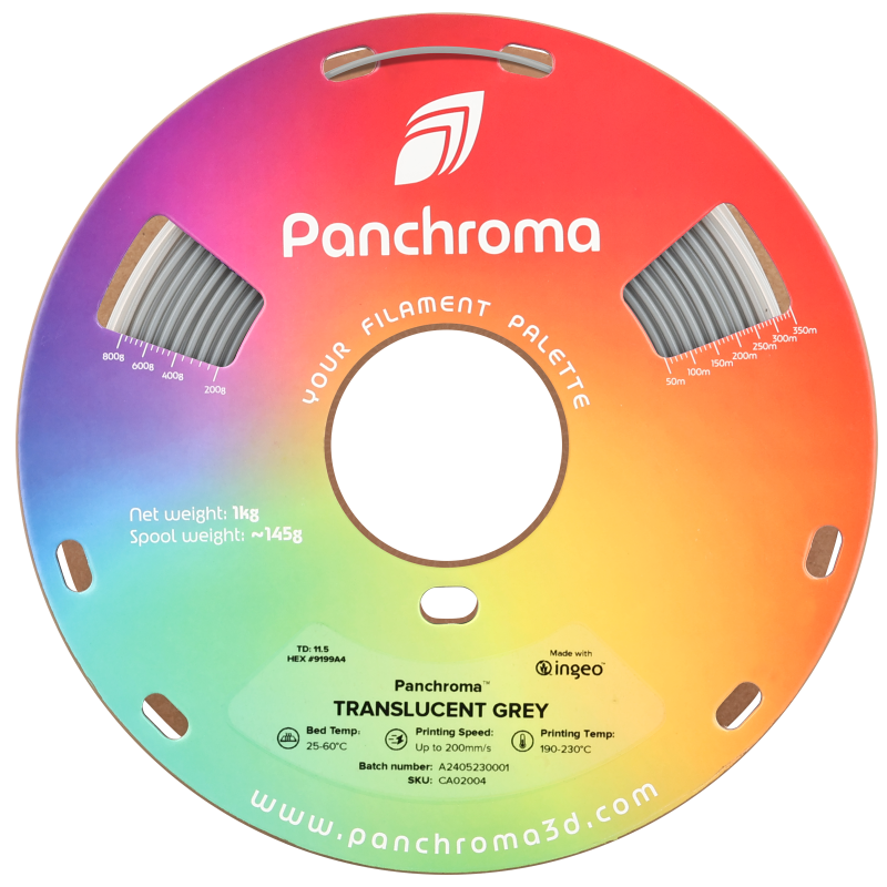 Polymaker Panchroma™ PLA Translucent Grey Filament Polymaker Panchroma™ PLA Translucent Grey Filament