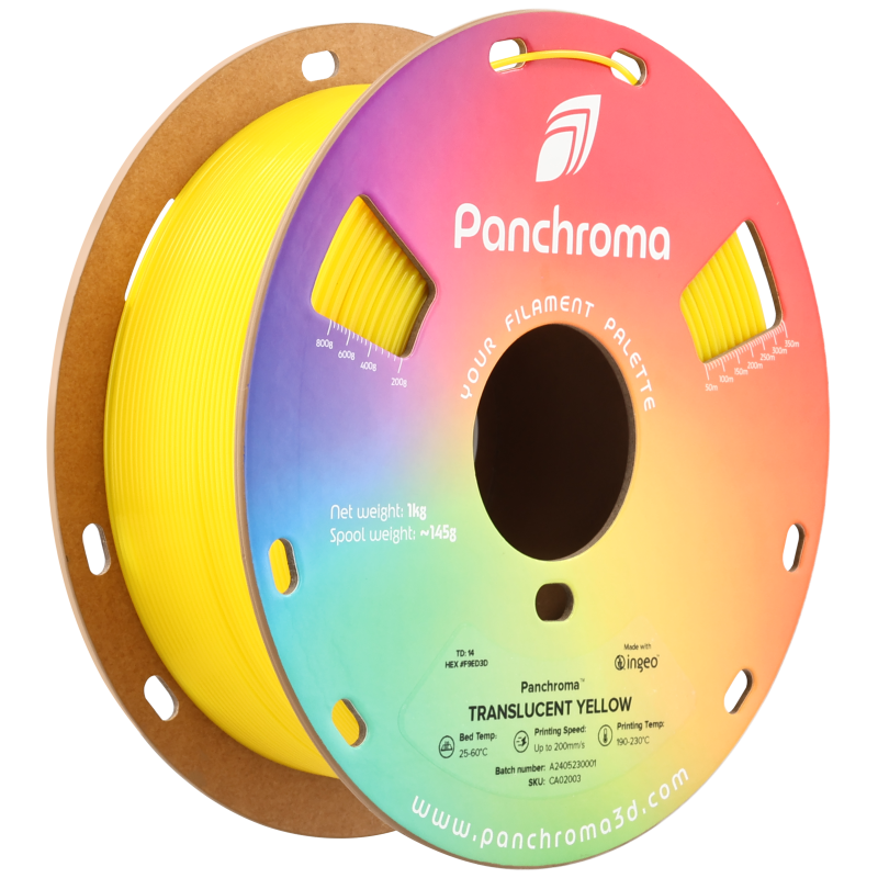 Polymaker Panchroma™ PLA Translucent Yellow Filament Polymaker Panchroma™ PLA Translucent Yellow Filament