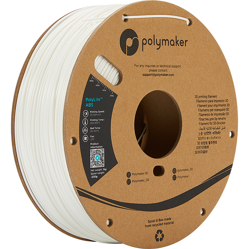 Polymaker PolyLite™ ABS White / Wit Filament 