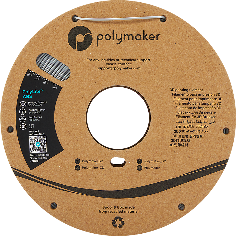 Polymaker PolyLite™ ABS Grey / Grijs Filament