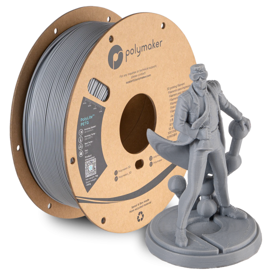 Polymaker PolyLite™ PETG Grey / Grijs Filament Polymaker PolyLite™ PETG Grey / Grijs Filament