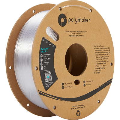 Polymaker PolyLite™ PETG Clear / Transparant Filament 3kg Polymaker PolyLite™ PETG Clear / Transparant Filament 3kg
