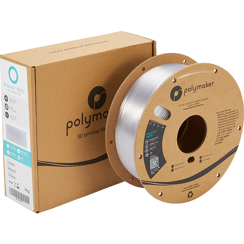 Polymaker PolyLite™ PETG Clear / Transparant Filament Polymaker PolyLite™ PETG Clear / Transparant Filament