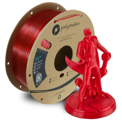 Polymaker PolyLite™ PETG Translucent Red / Transparant Rood Filament Polymaker PolyLite™ PETG Translucent Red / Transparant Rood Filament