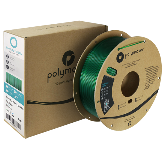 Polymaker PolyLite™ PETG Translucent Green / Transparant Groen Filament Polymaker PolyLite™ PETG Translucent Green / Transparant Groen Filament