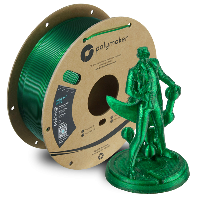 Polymaker PolyLite™ PETG Translucent Green / Transparant Groen Filament Polymaker PolyLite™ PETG Translucent Green / Transparant Groen Filament